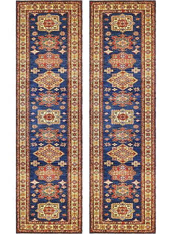 Шерстяной Кавказский ковер Kazakh №1543 252x75cm