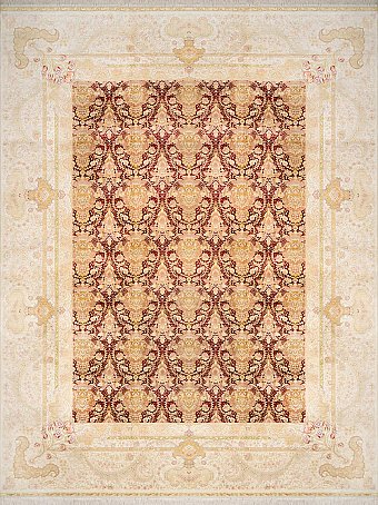 Современный Турецкий ковер Rocaille №1609 374x278cm из шелка в стиле неоклассика