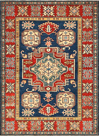 Шерстяной Азербайджанский ковер Kazakh №1539 177x131cm