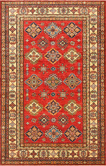 Шерстяной Азербайджанский ковер Kazakh №1533 221x145cm