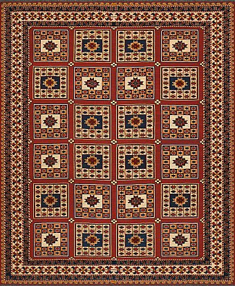 Безворсовый Персидский ковер Sirjan №2356 246x196cm из шерсти