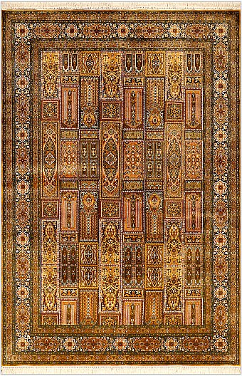 Шелковый Индийский ковер Heshti №1738 185x125cm