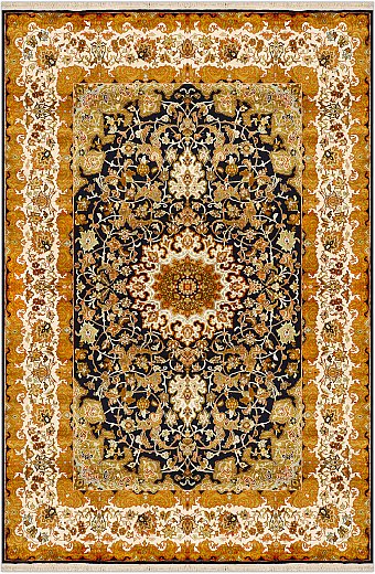 Шелковый Индийский ковер Kashmir №1708 196x127cm