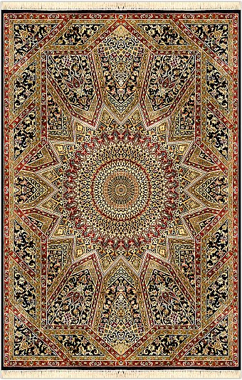 Шелковый Индийский ковер Gombad №2493 186x125cm