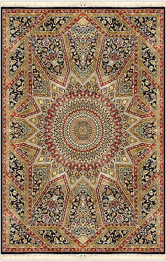 Шелковый Индийский ковер Gombad Kashmiri №2794 193x127cm