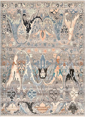 Индийский Bijar Vintage ковер №4510 367x271cm из шелка и шерсти