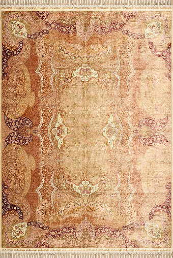 Современный Индийский ковер Aubusson №2668 309x220cm из шелка в стиле неоклассика