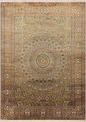 Шелковый Индийский ковер Gombad №1732 346x247cm