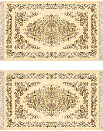 Современный Индийский ковер Flowers №1837 150x94cm из шелка в стиле неоклассика