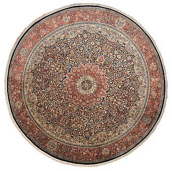 Шелковый Индийский ковер Kashmir №1591 365x365cm