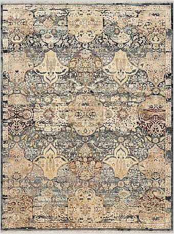 Современный Индийский ковер Artefact №4900 367x280cm из шерсти и шелка в стиле неоклассика