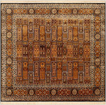 Шелковый Индийский ковер Heshti №1632 186x171cm