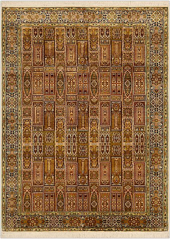 Шелковый Индийский ковер Heshti №1741 209x157cm