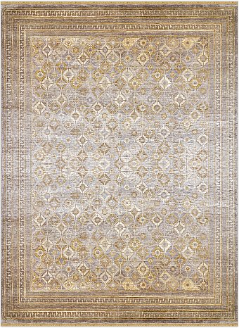 Современный Индийский ковер Kashkar №3087 368x275cm из бамбукового шелка в стиле неоклассика