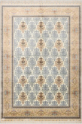 Современный Индийский ковер Rocaille №1670 274x183cm из шелка в стиле неоклассика