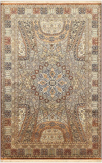 Шелковый Индийский ковер Gombad №4253 278x180cm