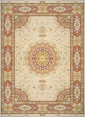 Персидский Tebriz ковер №3768 400x300cm из шелка и шерсти