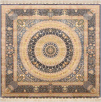 Шелковый Индийский ковер Medallion №2441 247x241cm
