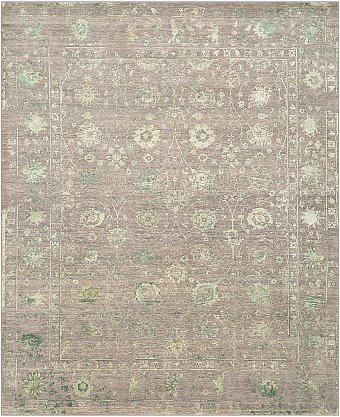 Современный Индийский ковер Shabby Classic №4284 306x246cm из шерсти и шелка в стиле неоклассика
