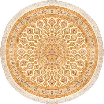 Шелковый Персидский ковер Qom №3783 146x146cm