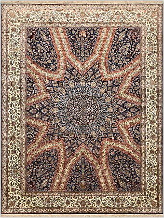 Шелковый Индийский ковер Gombad №4303 396x308cm