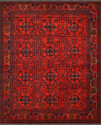 Шерстяной Афганский ковер Hanmamedi №3159 214x176cm