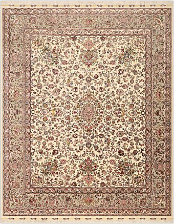 Персидский Tebriz ковер №3041 302x241cm из шелка и шерсти