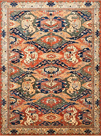 Шерстяной Кавказский ковер Dragon №4068 363x270cm