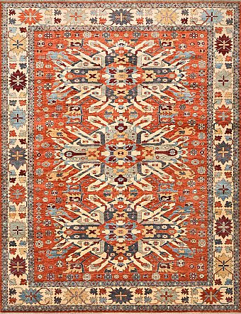 Шерстяной Азербайджанский ковер Kazakh №4075 358x276cm