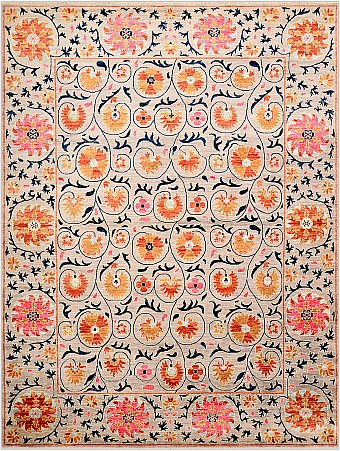 Шерстяной Пакистанский ковер Suzani №3882 362x268cm