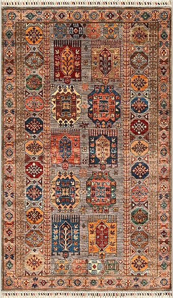 Шерстяной Пакистанский ковер Kazakh №4459 197x119cm