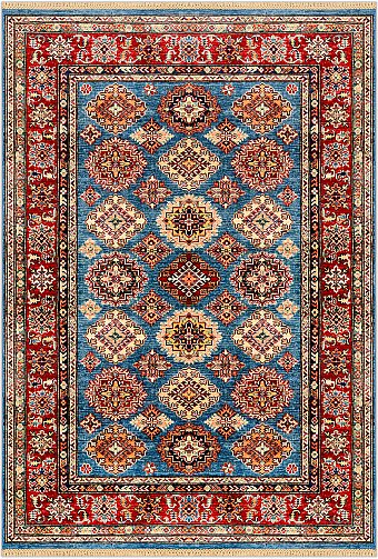 Шерстяной Азербайджанский ковер Kazakh №3919 221x150cm