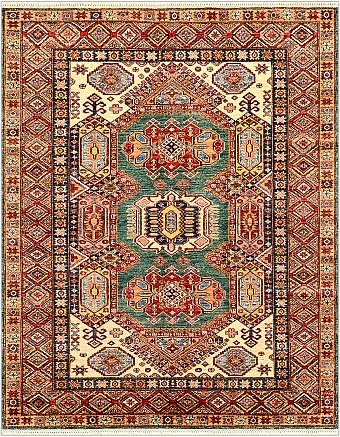 Шерстяной Кавказский ковер Kazakh №3926 197x158cm