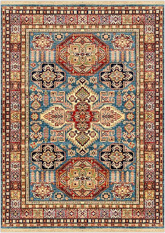 Шерстяной Азербайджанский ковер Kazakh №3927 214x156cm