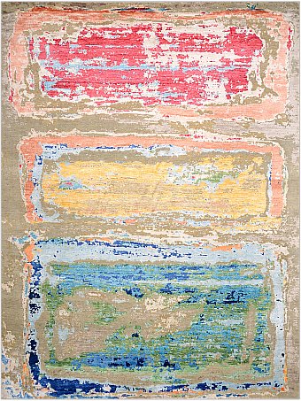 Индийский Rothko ковер №3721 303x228cm из шелка и шерсти