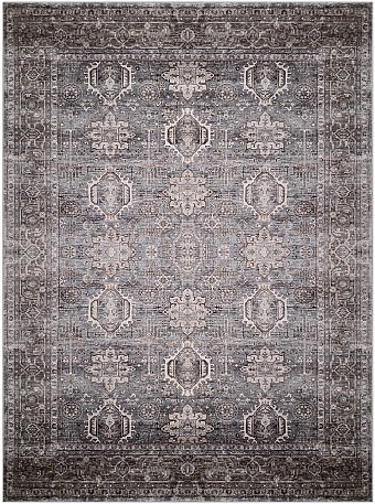 Современный Индийский ковер Kashkar №3728 371x273cm из бамбукового шелка в стиле неоклассика