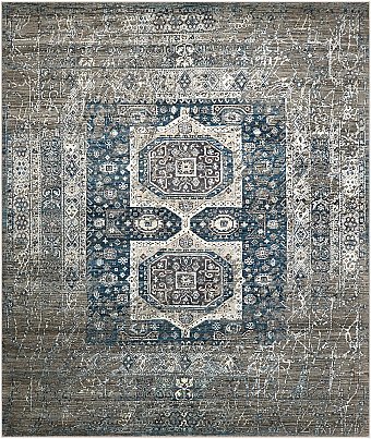 Современный Индийский ковер Artefact №3941 301x257cm из шерсти и бамб. шелка в стиле неоклассика