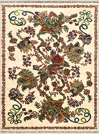 Шерстяной Пакистанский ковер Rose №4853 202x157cm