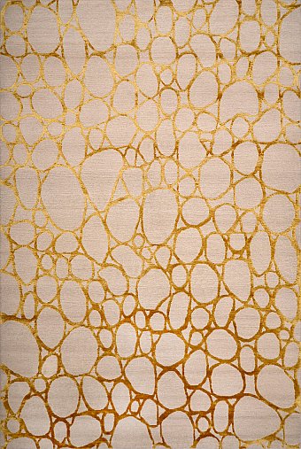 Тибетский Ribbon Gold ковер №3310 297x201cm из шелка и шерсти