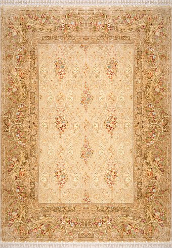Современный Турецкий ковер Aubusson №1631 305x221cm из шелка в стиле неоклассика