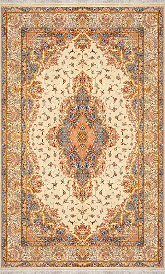 Шелковый Иранский ковер Qom №1665 206x133cm