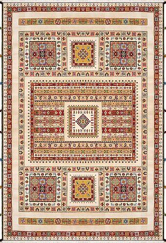 Безворсовый Индийский ковер Sirjan №3667 300x199cm из шерсти