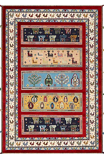 Безворсовый Индийский ковер Sirjan №3687 178x124cm из шерсти