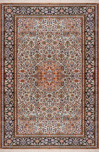 Шелковый Индийский ковер Kashmir №3354 182x120cm