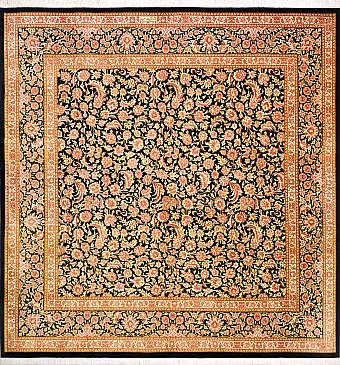 Шелковый Иранский ковер Qom №3572 200x200cm