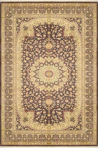 Шелковый Иранский ковер Qom №3574 195x130cm