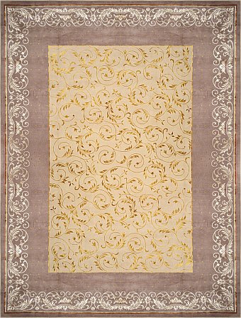 Современный Тибетский ковер Gansu №3576 406x302cm из шерсти и шелка в стиле неоклассика